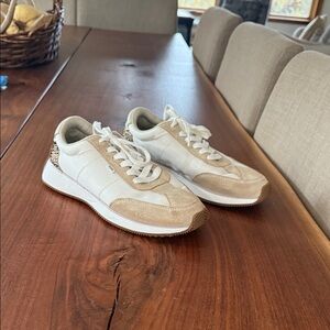 Toms White and Tan Athletic Shoes